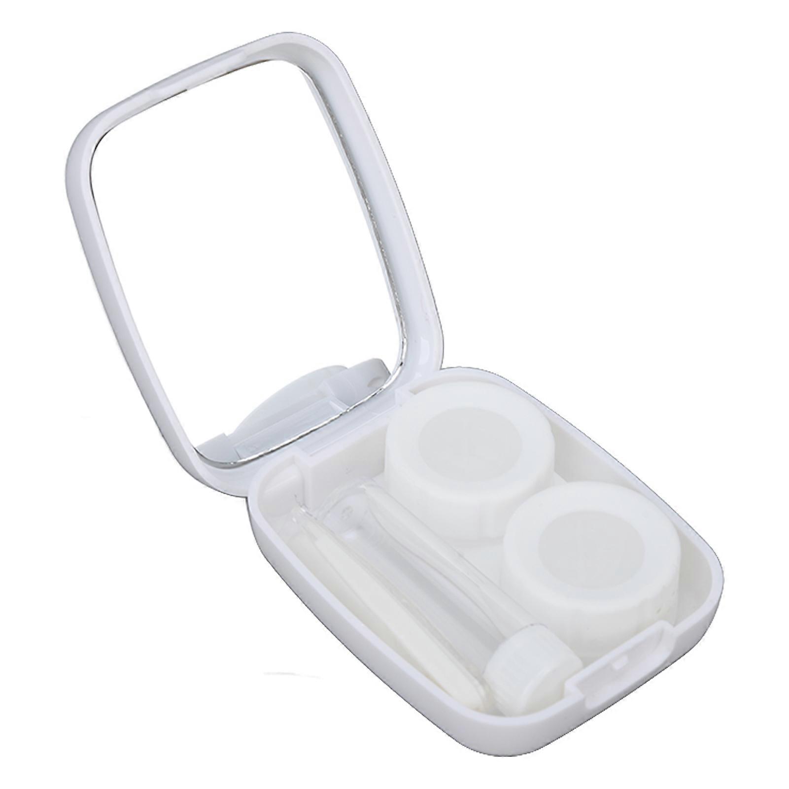 Portable Contact Lens Box Kit Cute Little Duck Portable Contact Lens Case Dustproof Contact Lens Case Travel for Woman White