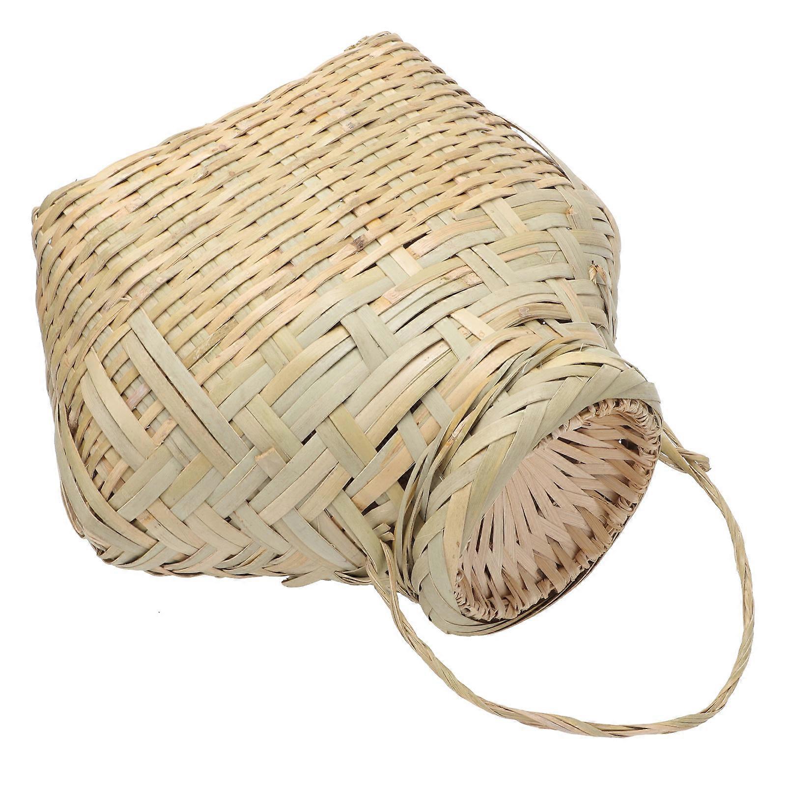 Portable Bamboo Basket Versatile For Dining Room And Party Dinner Functional Rustic Style 1Pc