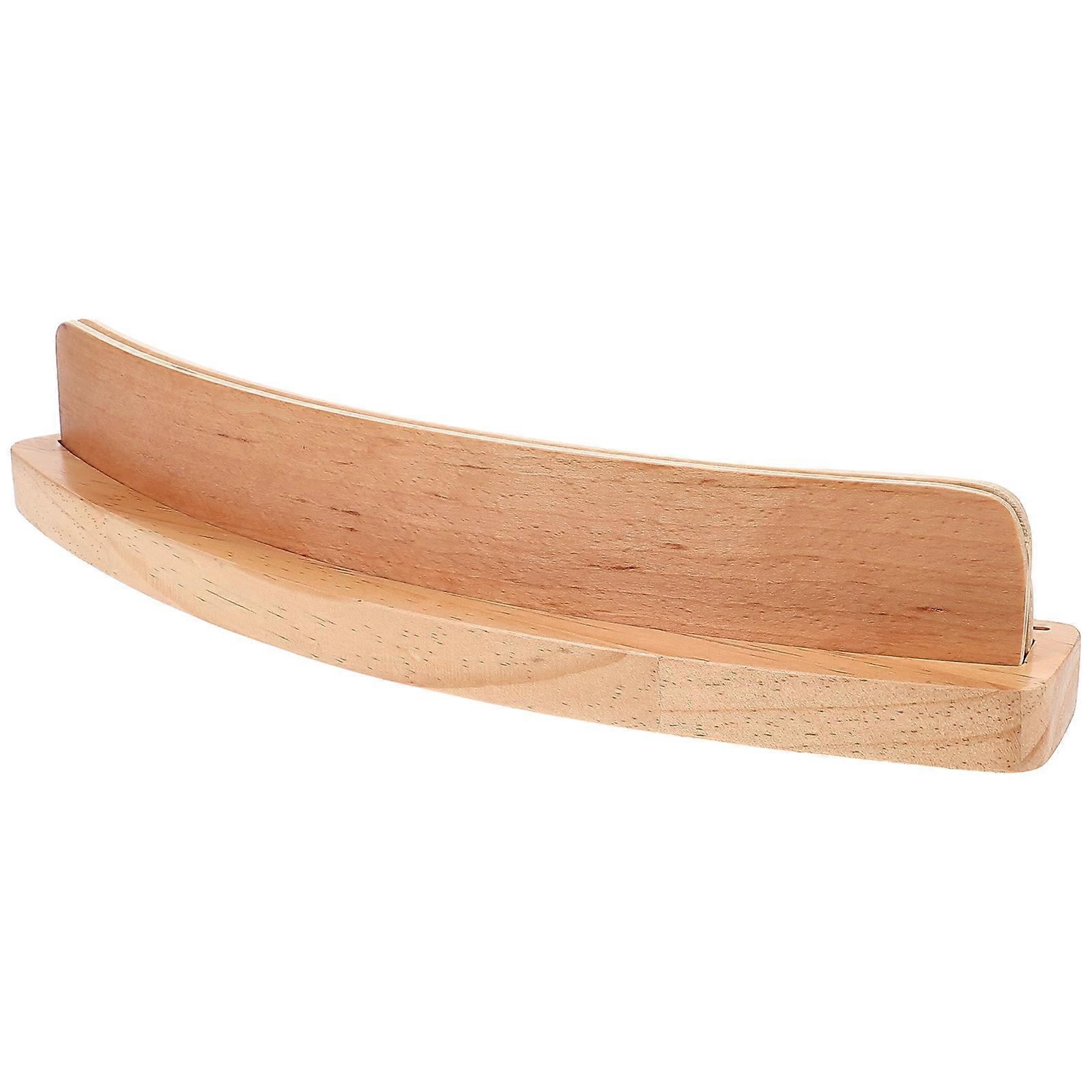 Curved Wooden Playing Card Tray with Wide Base for Bridge, Canasta and Hand Card Display Organization