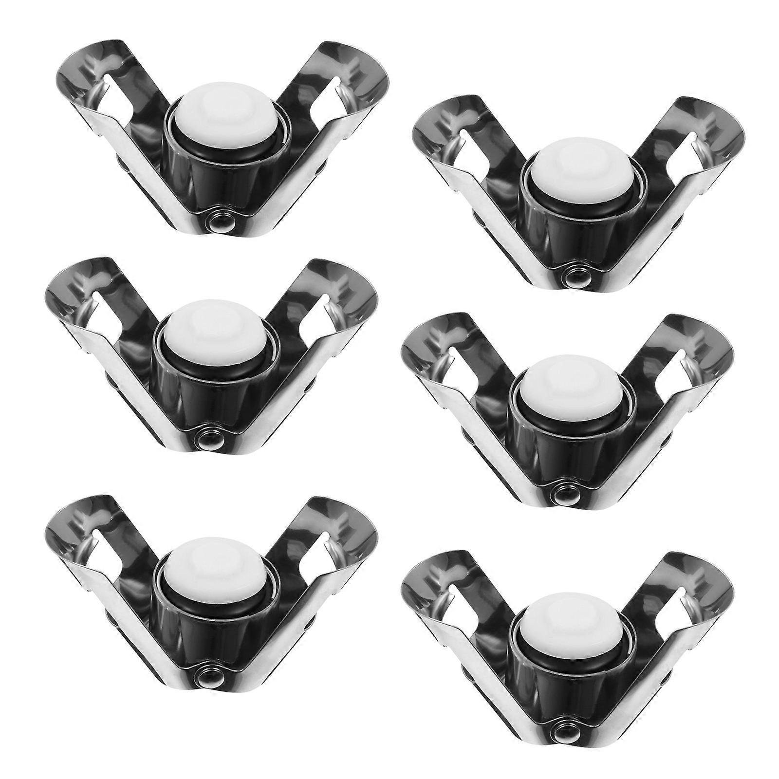 6Pcs Stainless Steel Vacuum Preservation Wine Stoppers For Cava And Other Beverages Anti-Leakage Functionality