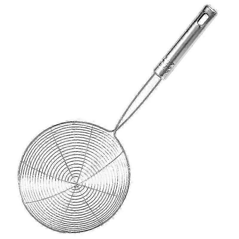 Stainless Steel Spider Strainer Kitchen Skimmer Spoon For Frying Solid Wire Strainer With Handle (2pcs, Silver)