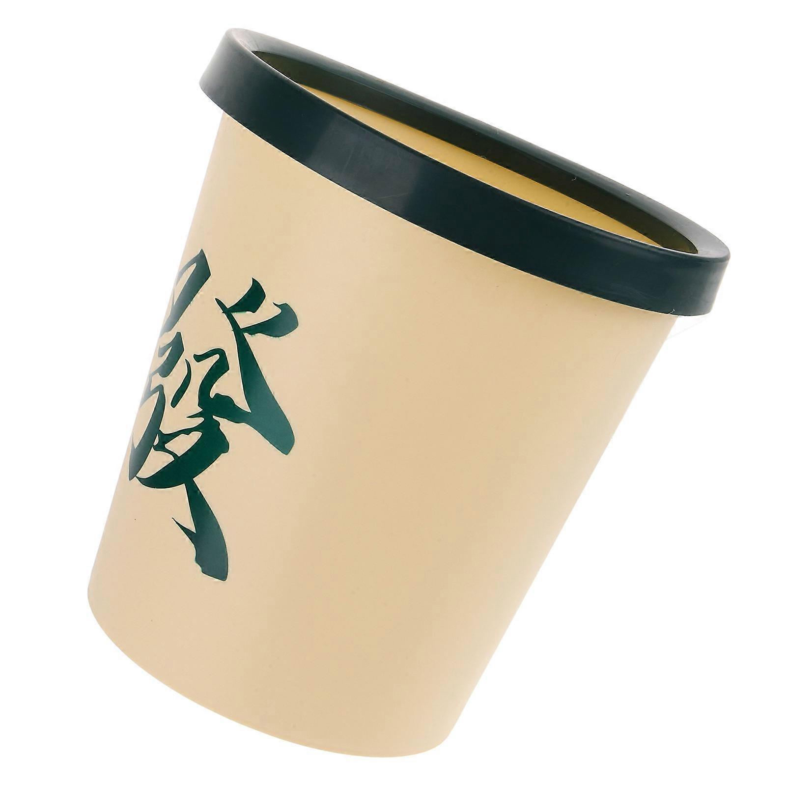 Plastic Rubbish Bin Large Capacity Mahjong Shape Hotel 1Pcs