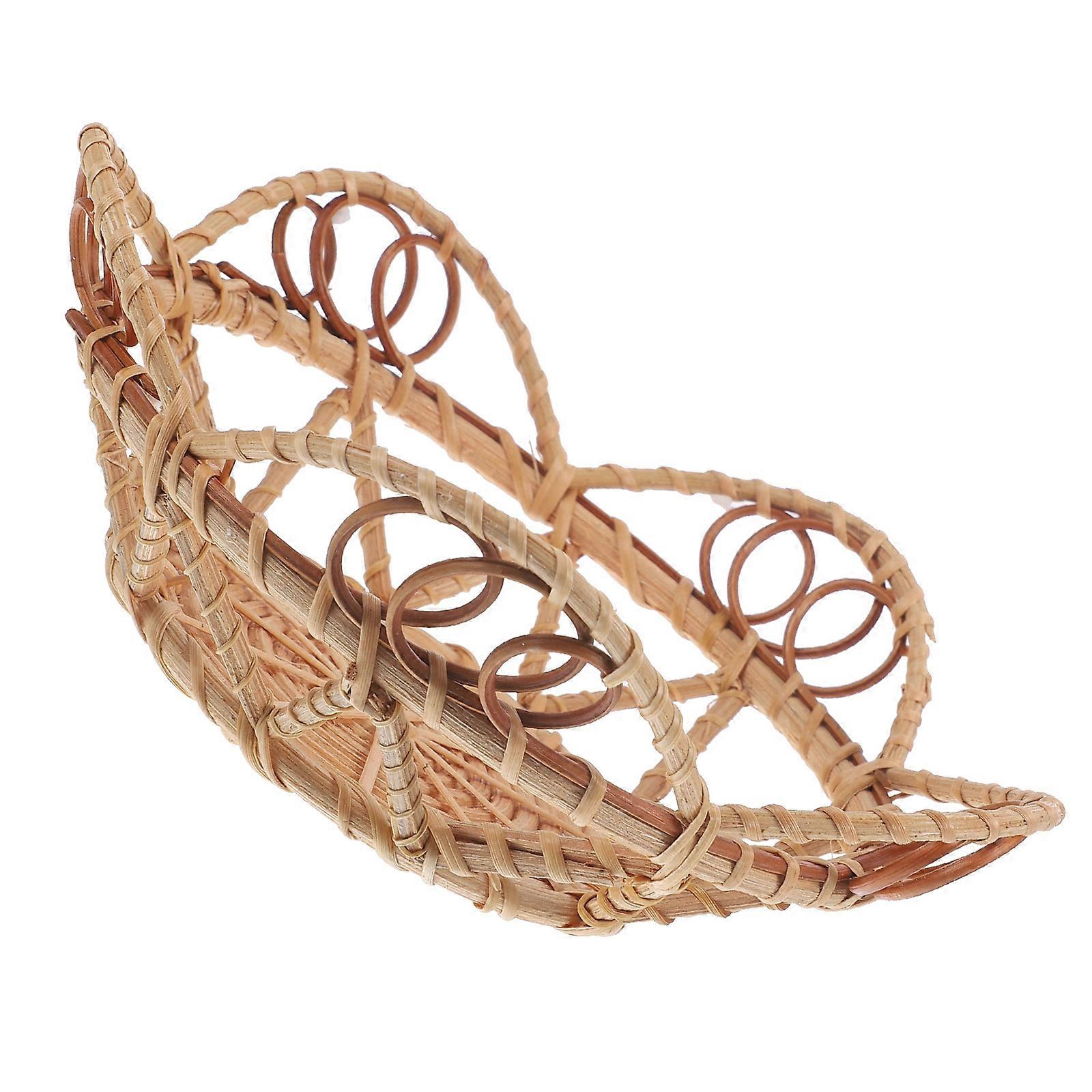 Khaki Woven Serving Bowl for Kitchen with Synthetic Material and Elegant .5 Inches