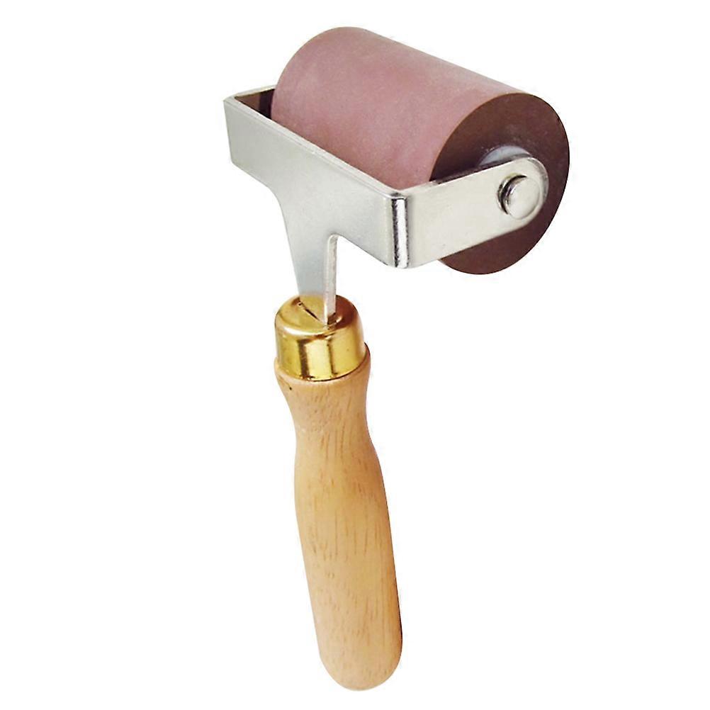 Inking Blocks Ink Roller For Printmaking 3 Inches Durable Rubber And Wood Construction 1Pcs