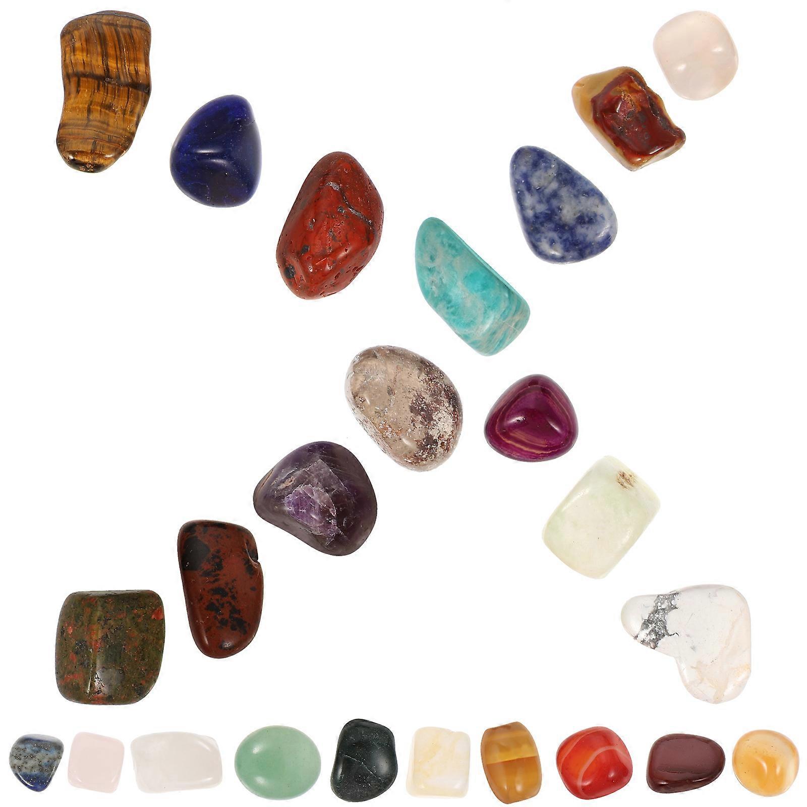 Minature Polished Stones Natural Stones Decorative Material For Meditation 24Pcs