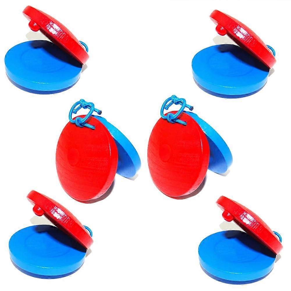 Castanets للآلات الخشبية الموسيقية ، Castanets الأصابع للبالغين ، آلة Castanets الموسيقية (عبوة من 6)