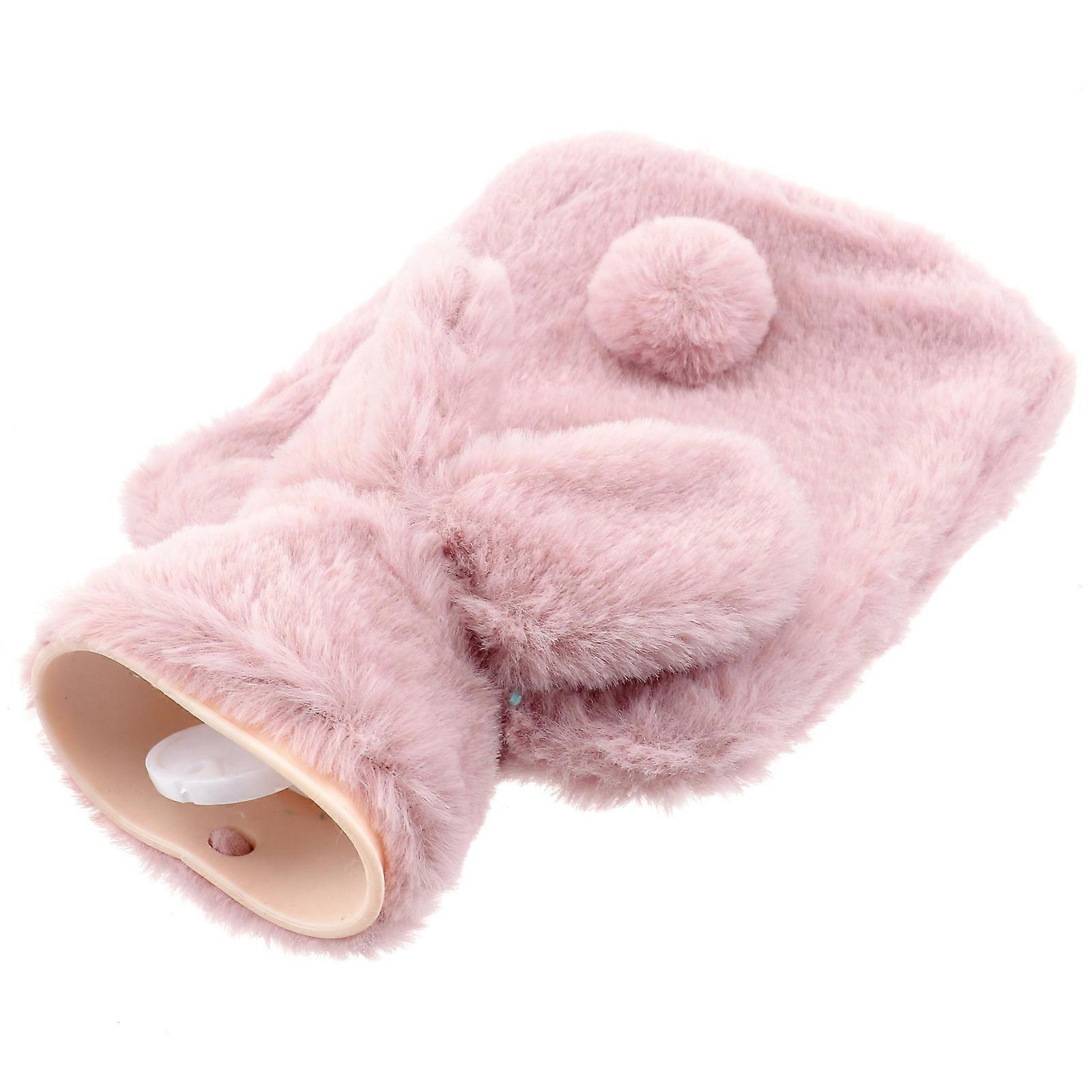Portable Heating Cartoon Rabbit Shaped Hot Water Bag Home Use Pink 1Pc