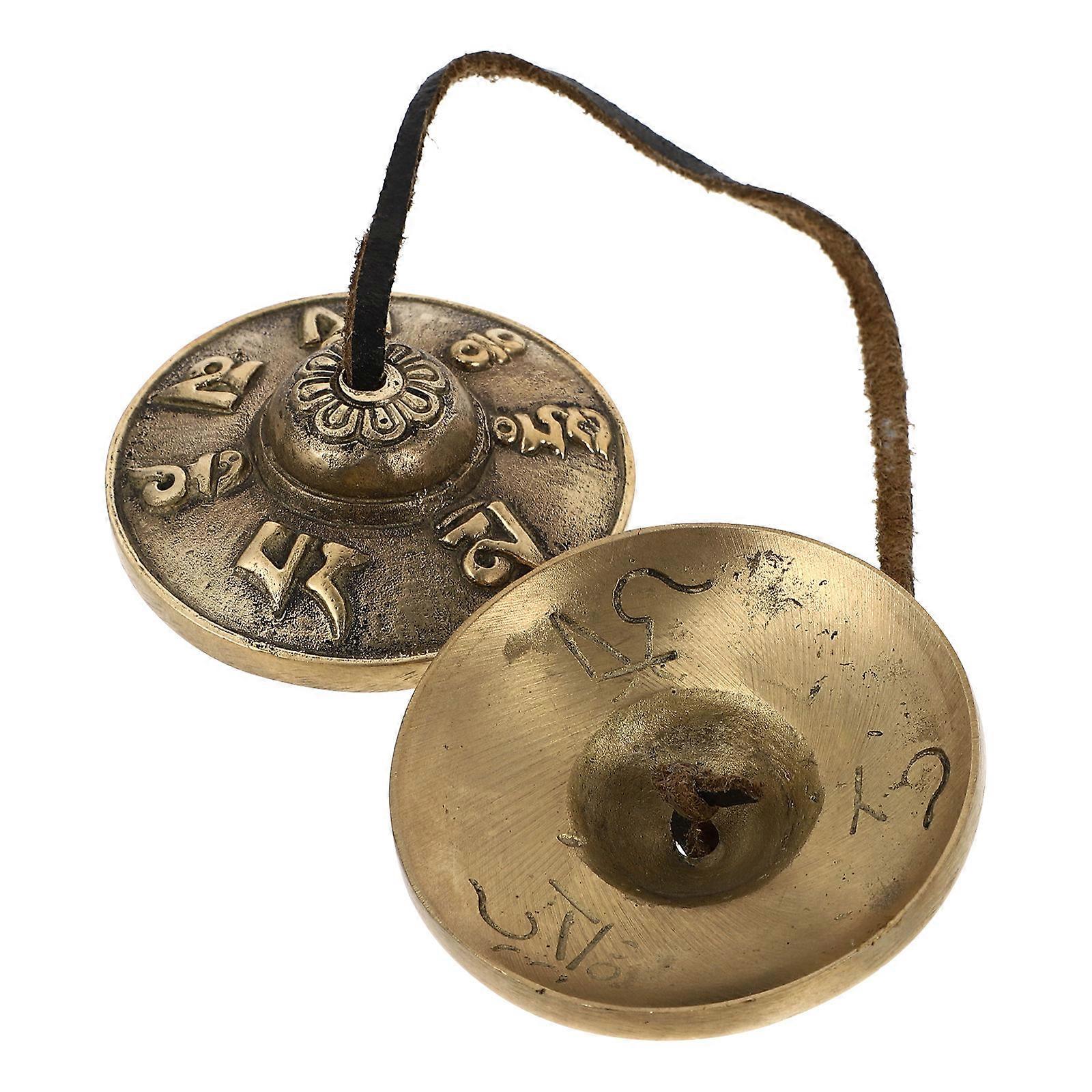 Copper Cymbal Bell For Meditation Practice 6.5x6.5x2cm Golden Handmade Percussion Instrument 1Pcs