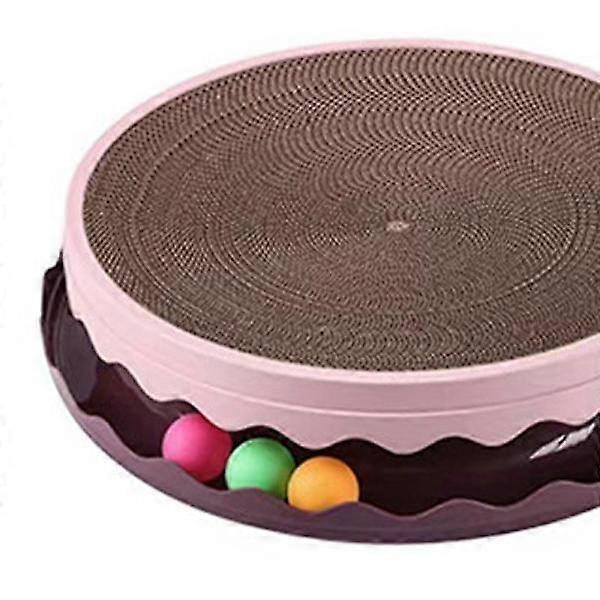 Large spacious cat scratching board toy PET resin double-layer durable with multiple balls M pink