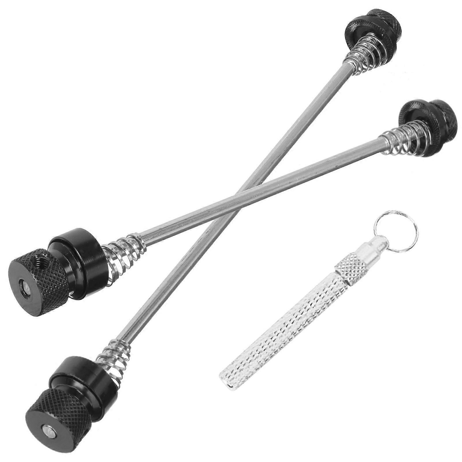 Quick Release Bike Skewer with Springs for Theft Prevention Black Metal for Bike Use 1 Set Universal Fits Most Bikes