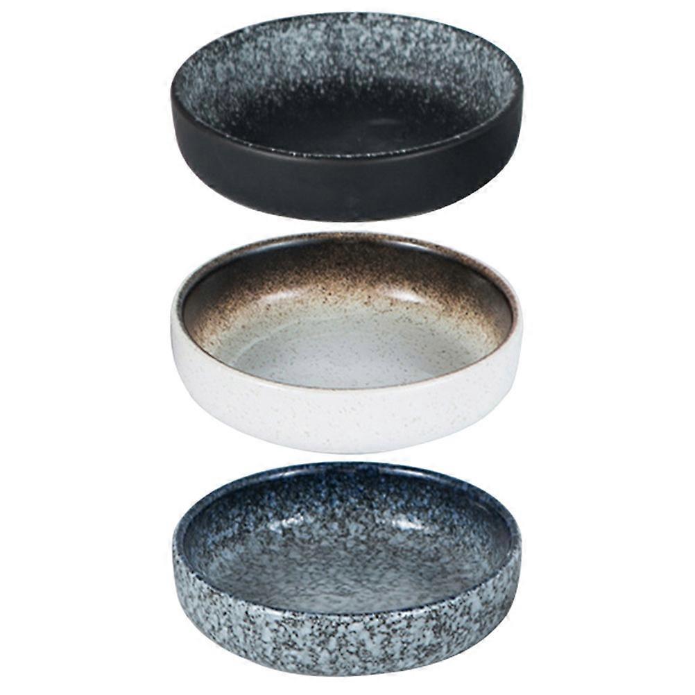 Ceramic Dipping Sauce Bowls 3Pcs Assorted Color Small Dipping Bowls Food Preparation Round Shape Dishwasher Safe
