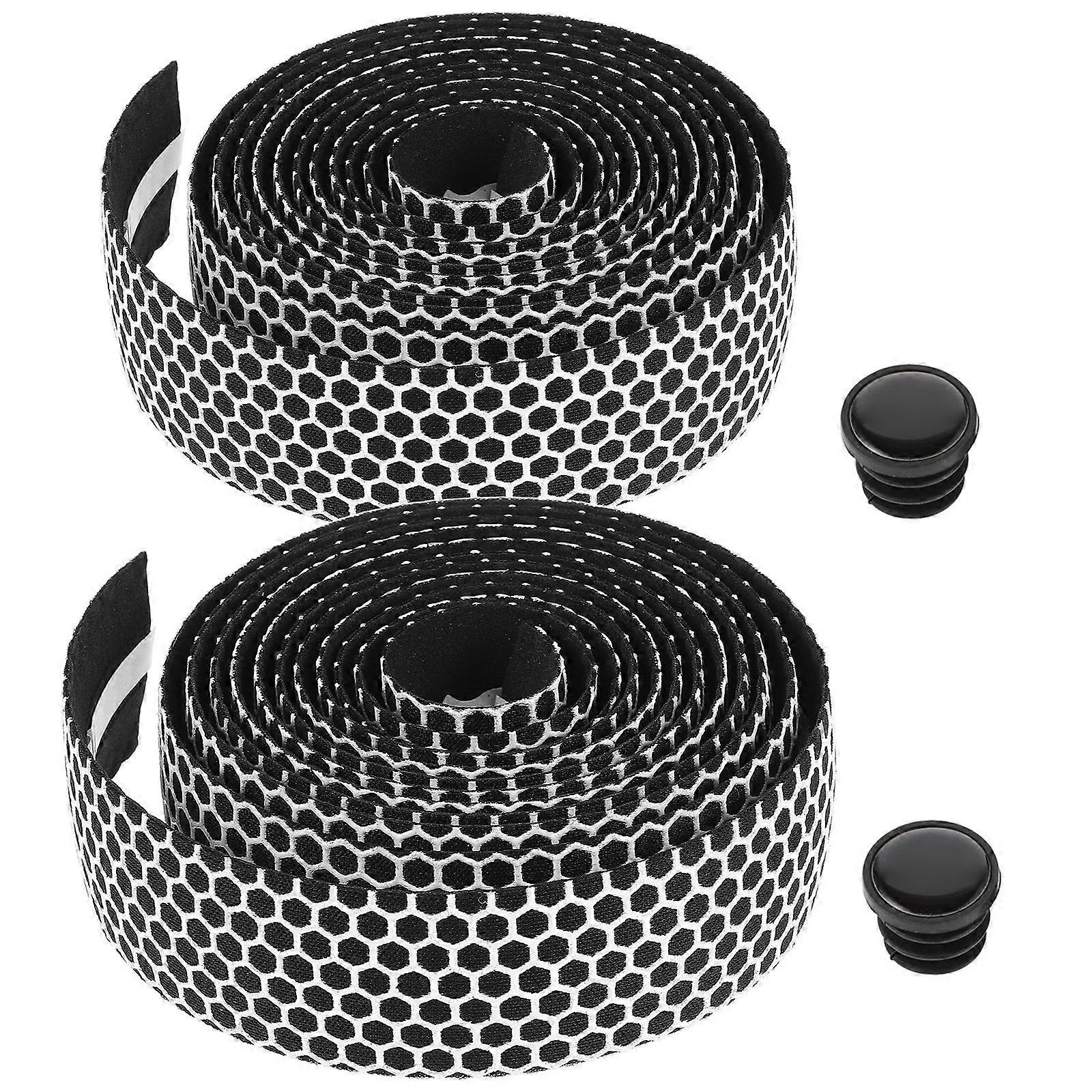 2 Sets Silicone Bike Handlebar Tape Slip Resistant Cycling Handle Wraps for Road Bicycles – Sweat Absorbent, Durable, Comfortable Grip with Easy