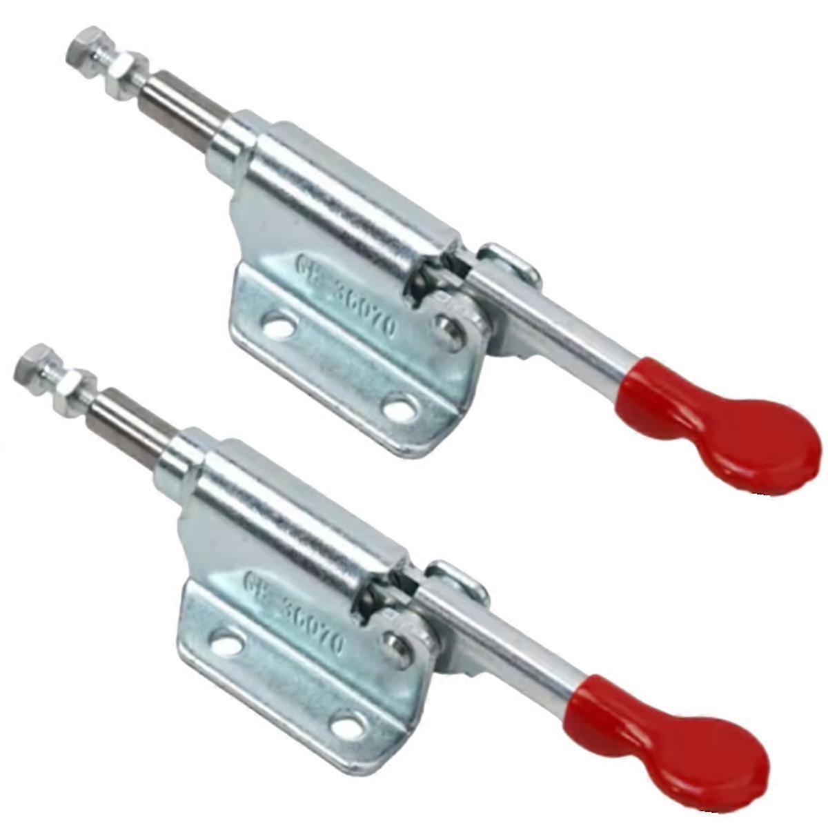 2Pcs GH-36070 Toggle Latch Push/Pull Quick Release Toggle Clamp Hand Fixation Tool Workpiece Holder Tool FixtureSilverRed SZRH A-SD