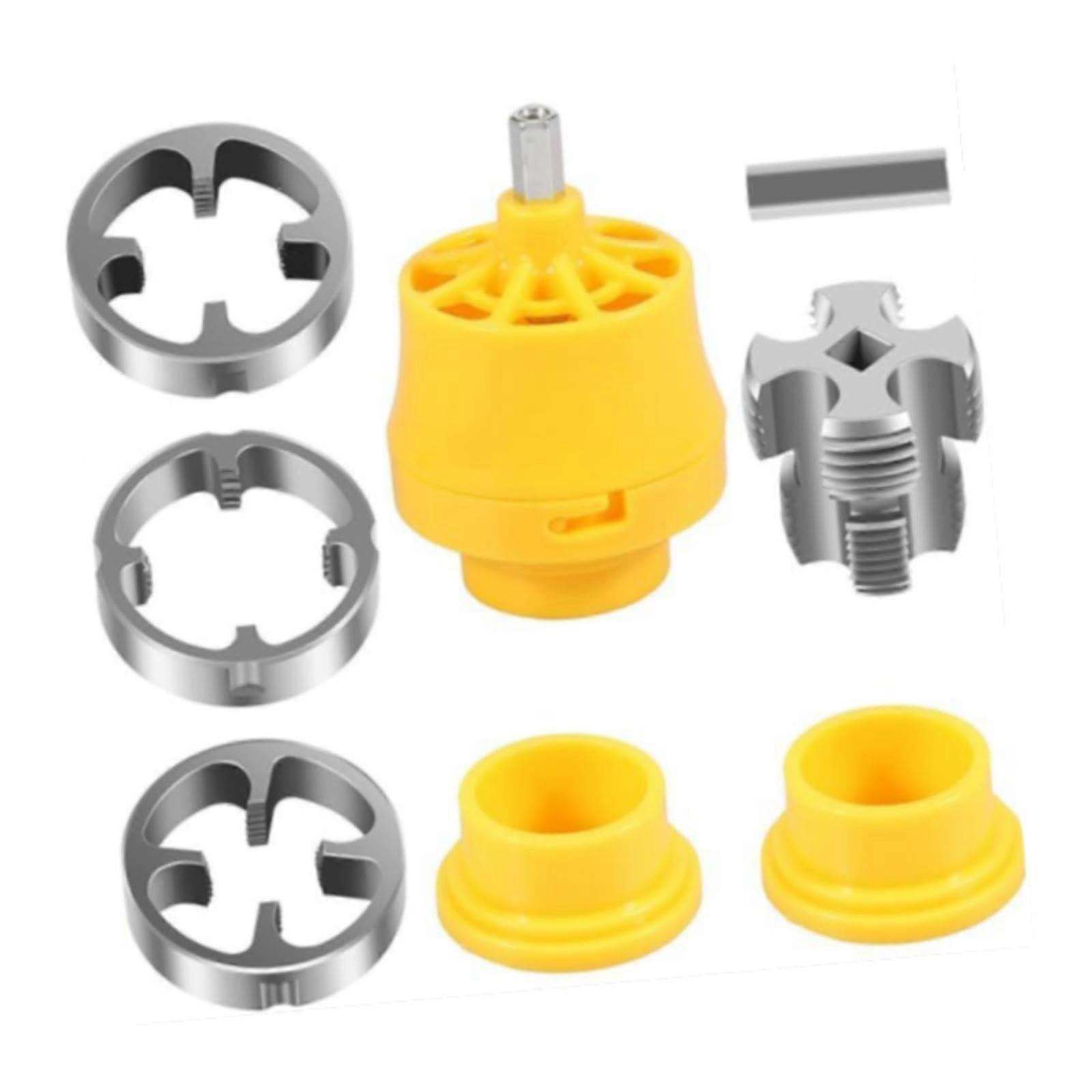 PVC Pipe Threader Set Plumbing Tool Easy to Use Pipe Tap Die Kit 1/2' 3/4' 1'