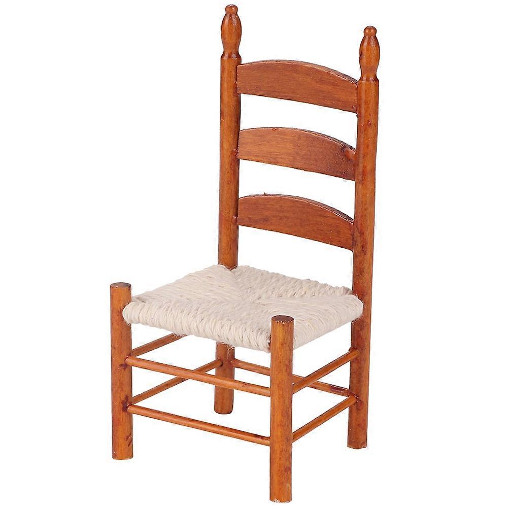 Miniature Wooden Vintage Chair for 1:12 Dolls DIY Dollhouse Accessories (#1)