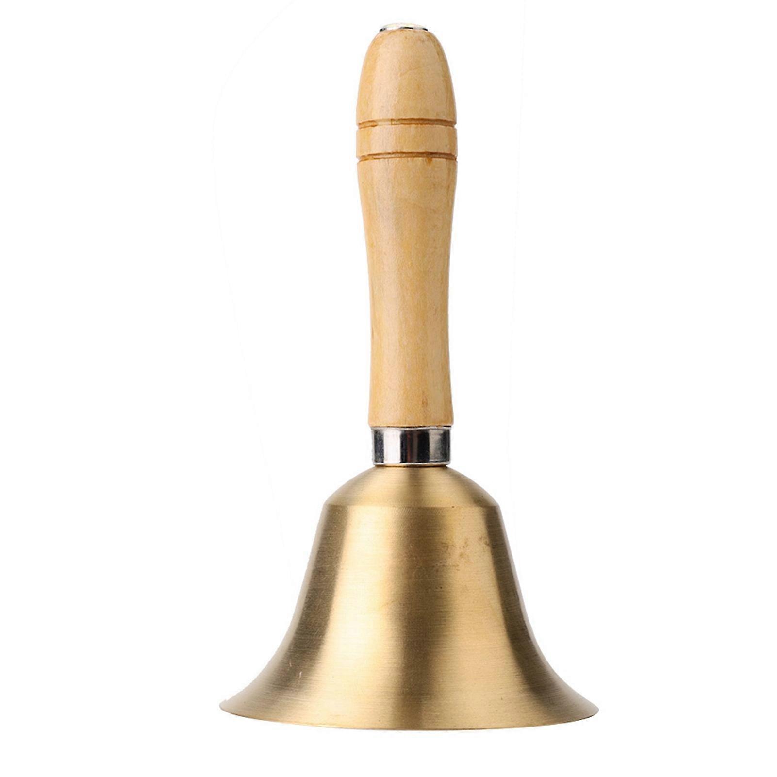 8CM Multi functional Hand Bell Handbell with Wooden Handle for School Children Toy