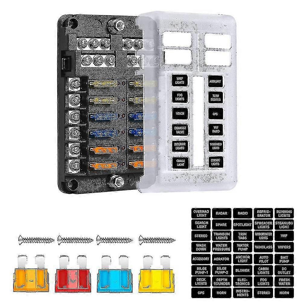 12-way E Fuse B, 12v Fuse B With Led Indicator For 12v/24v Automotive Golf C