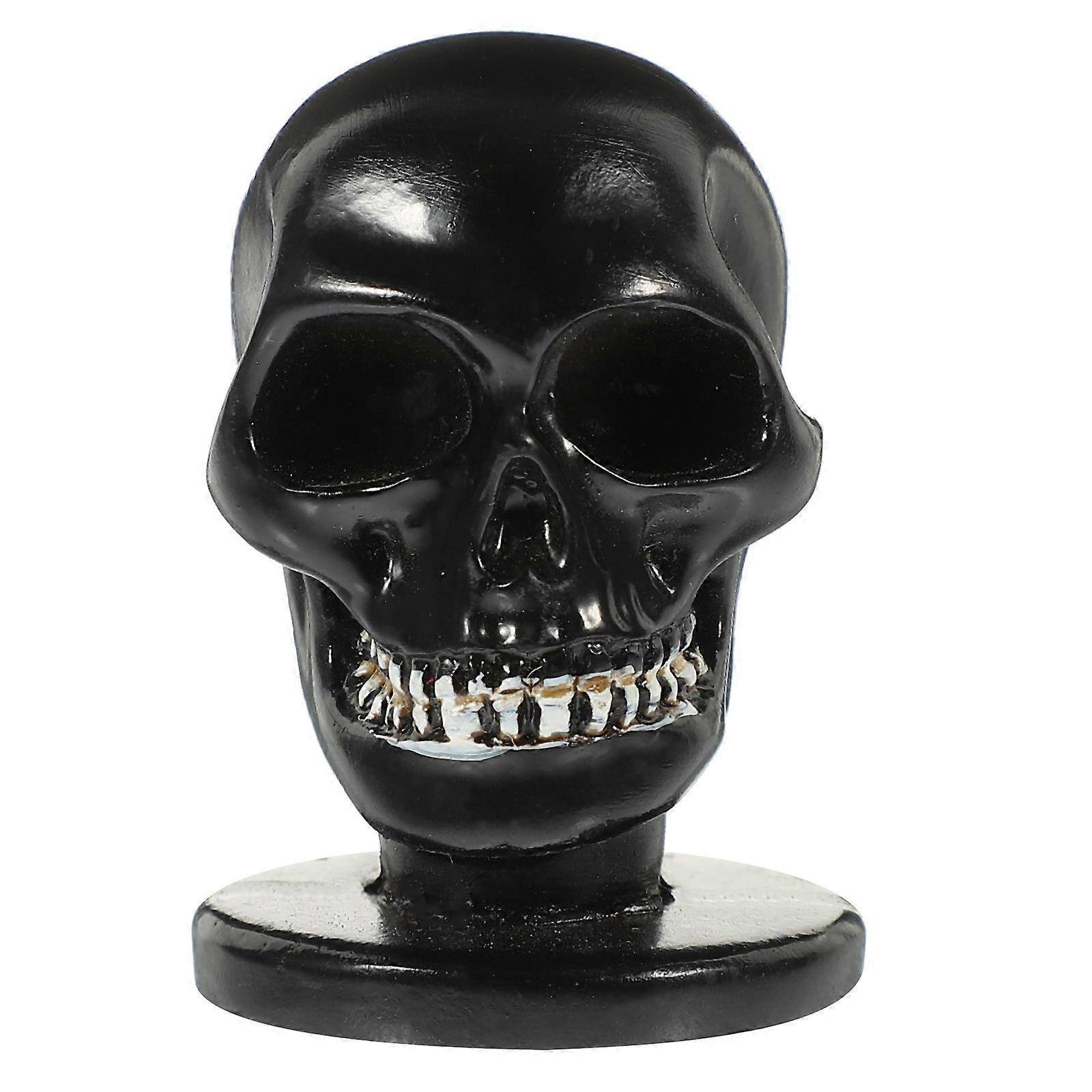 Haunted House Skull Sculpture For Halloween Parties In Black With Realistic Features 1Set