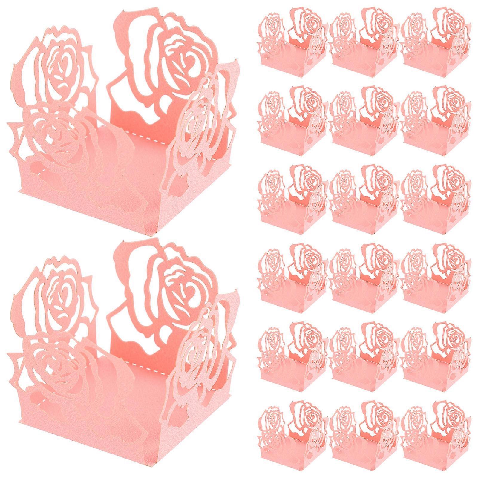 Chocolate Truffle Wrapper 50Pcs Pink Candy Cups Perfect For Enhancing Displays During Special Events 3.50X3.50X3.30CM
