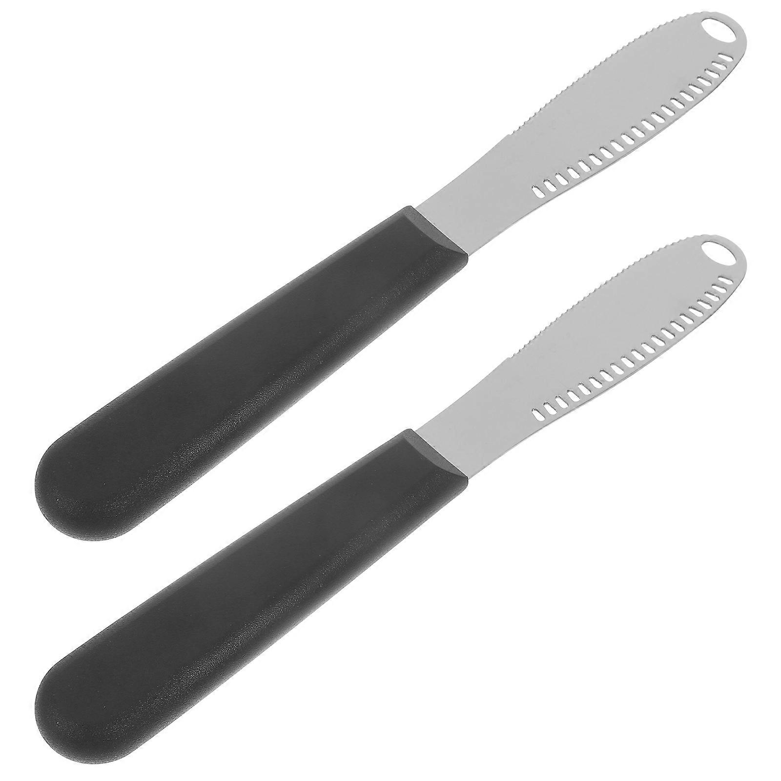 Ergonomic Stainless Steel Butter Spreader with Compact Size for Easy Black