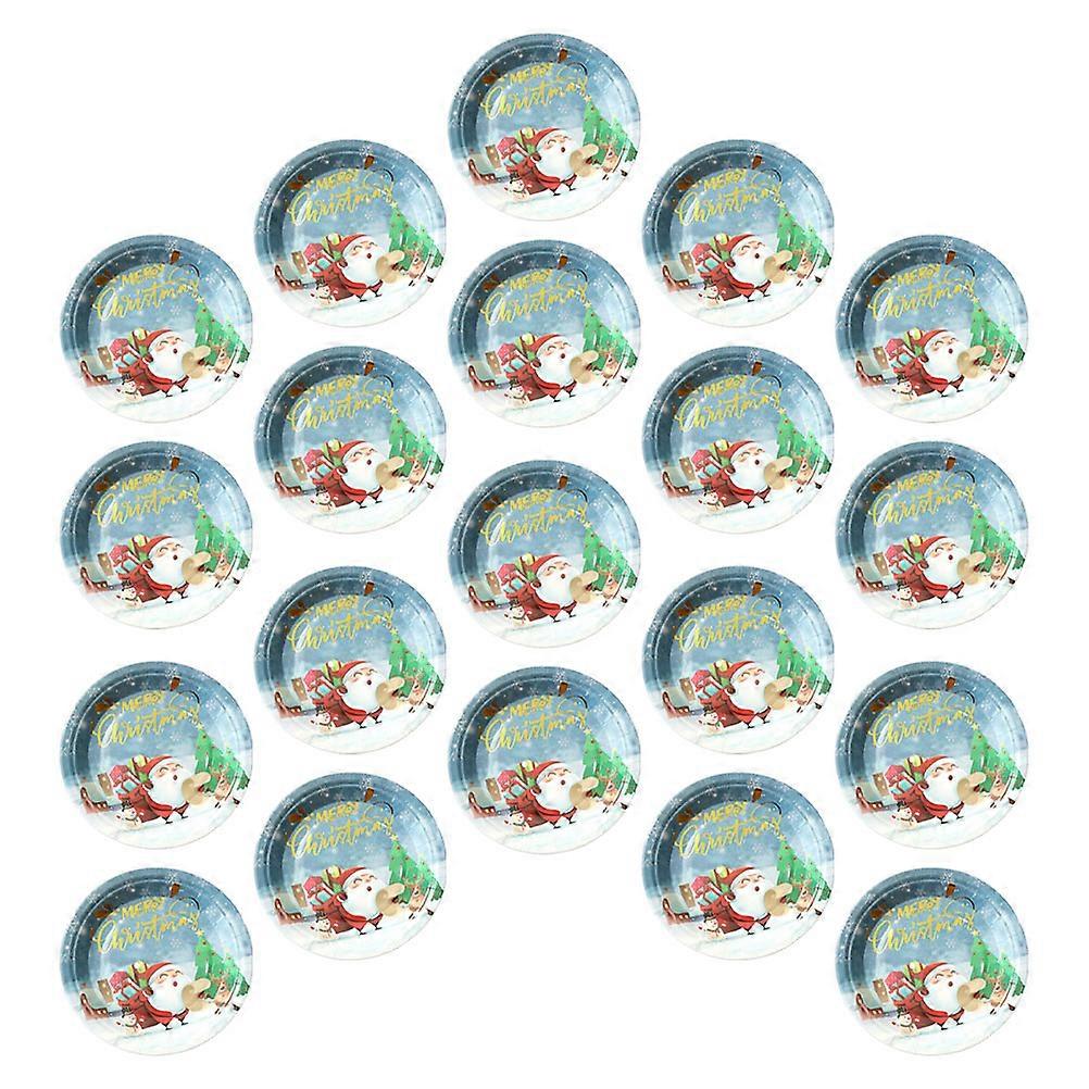 Festive Atmosphere Square Paper Plates 20Pcs For Christmas Party Supplies Suitable For Guests With Oil-resistant Properties