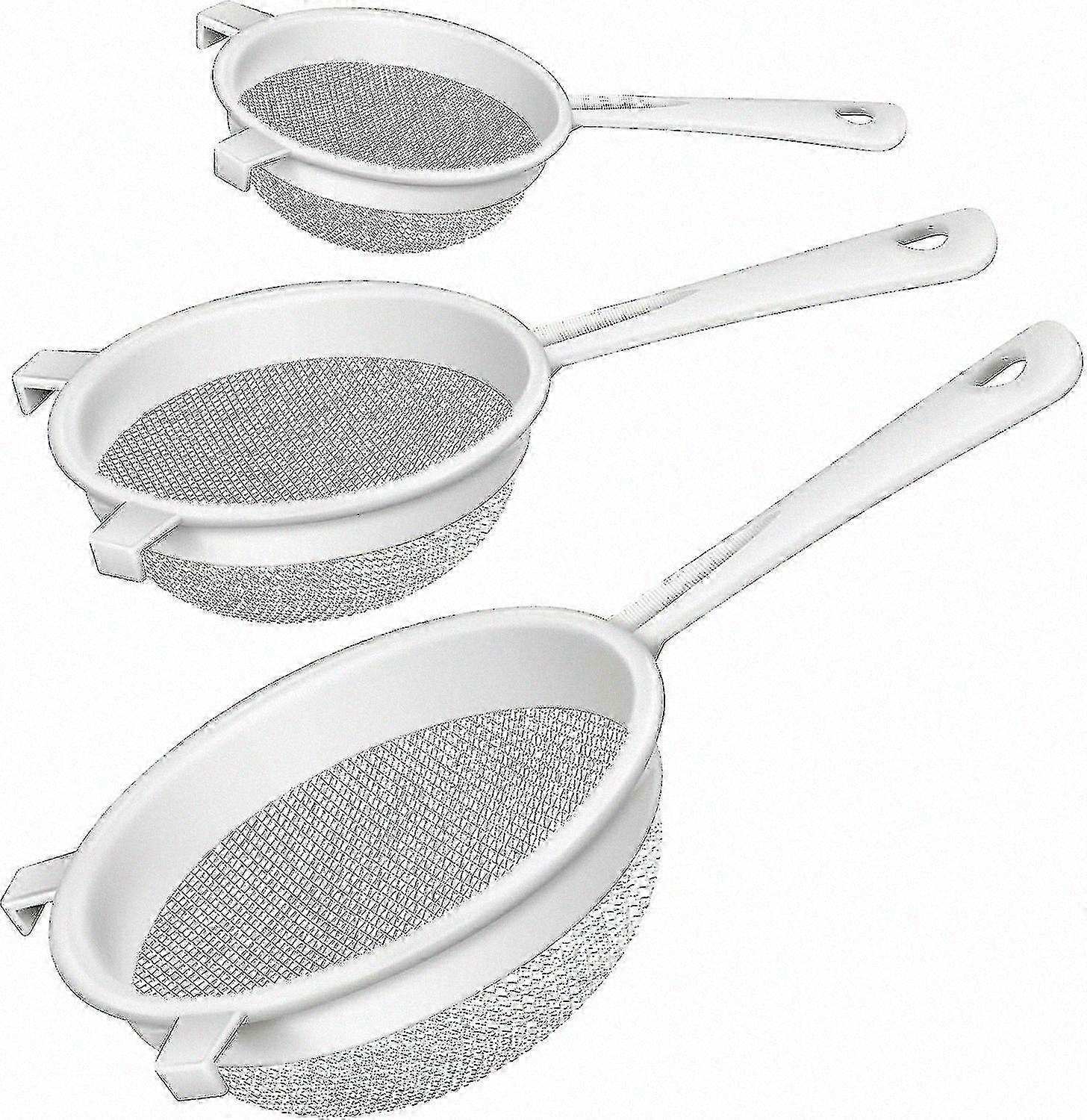 Für 3 Stück Kunststoff Nylon Mesh Sieb Trichter - Mit Griff Dual Ears Fine Food Mesh Sieb Mehlsieb Zum Backen Küche Sieb Kefir Tee Sauc
