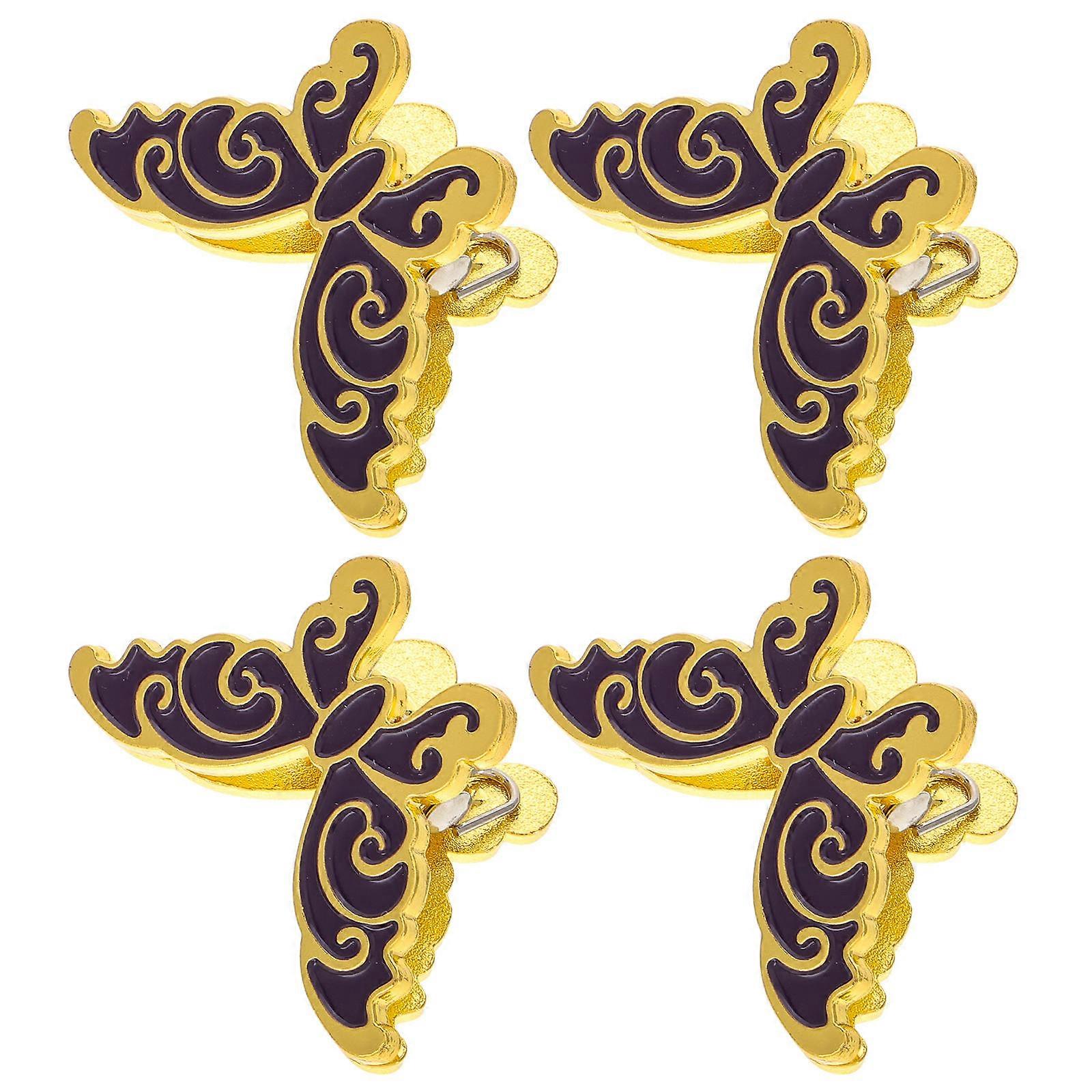 4Pcs Butterfly Shaped Binder Clips Creative Design Decorative Paper Clips For Notebook Accessories Home Office Aesthetic Purple