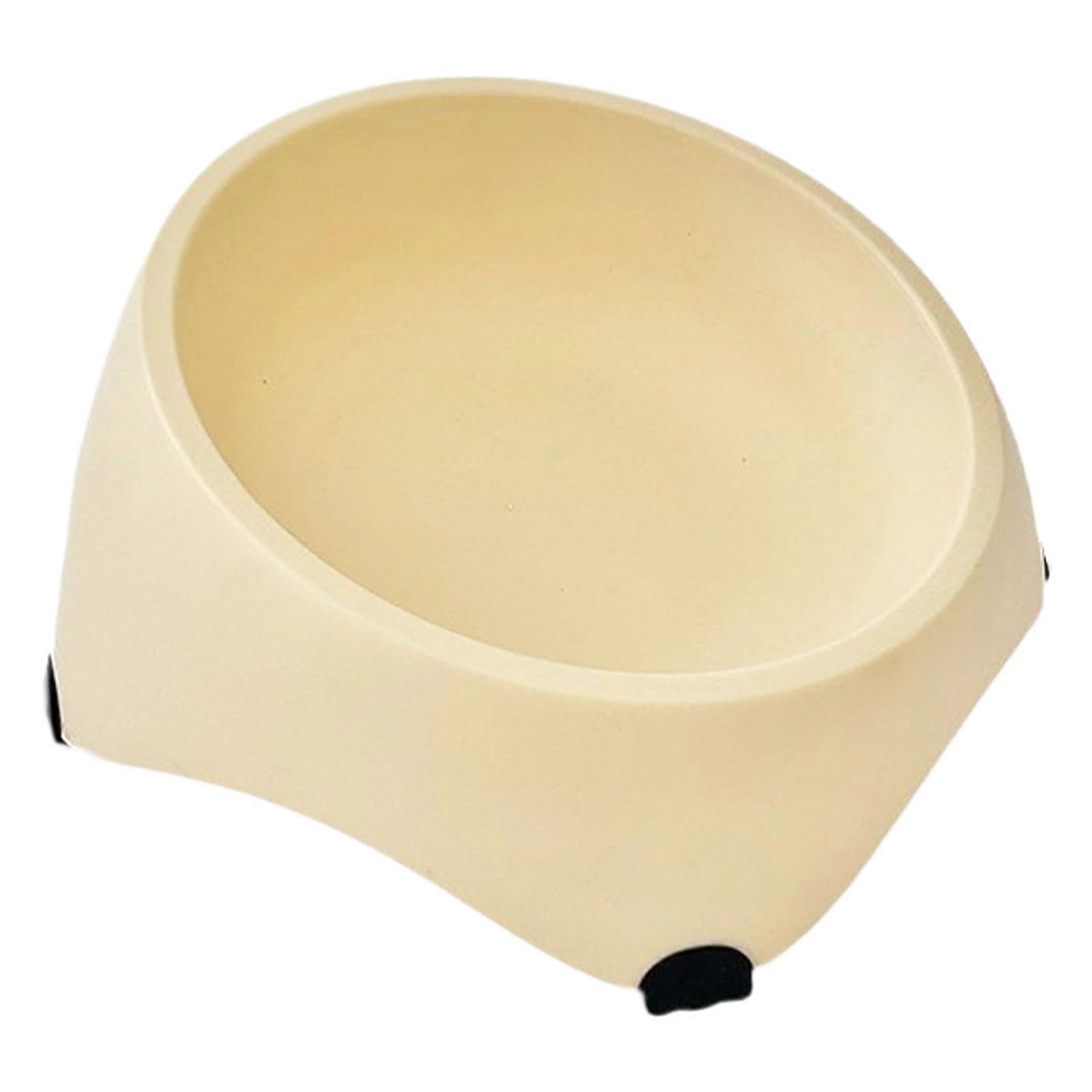 Pet Bowl Non-Slip Feeding Bowl Anti-Tip Design Spill-Resistant 300ml Yellow