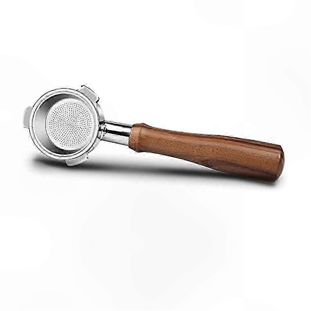 51mm Coffee Machine Portafilter with Wooden Handle, Triple Ear Design for Espresso Brewing