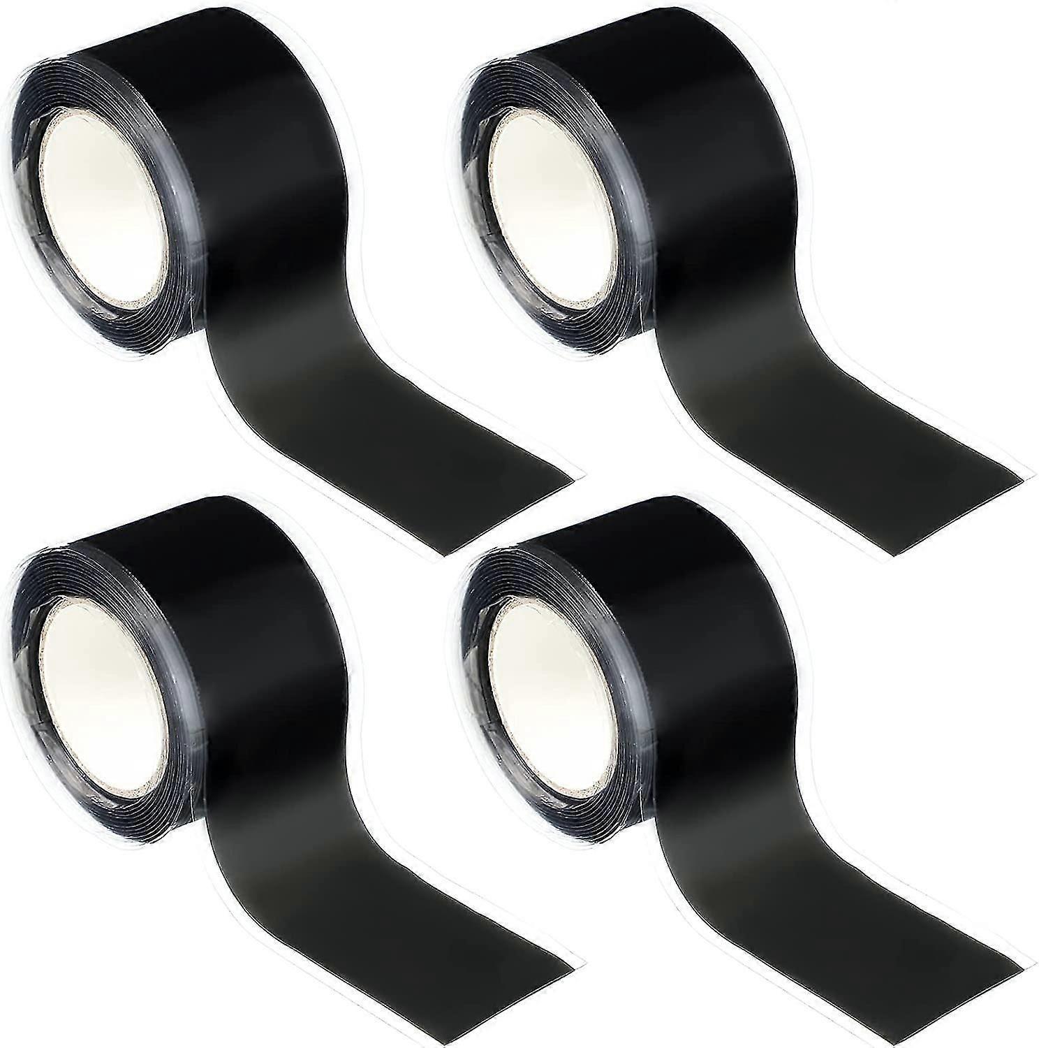 4 Rolls Grip Tape for Handles Self Fusing Silicone Tape Handlebar Tape Silicone Rubber Wrap for Pull up Bars,1 Inch x 5 ft