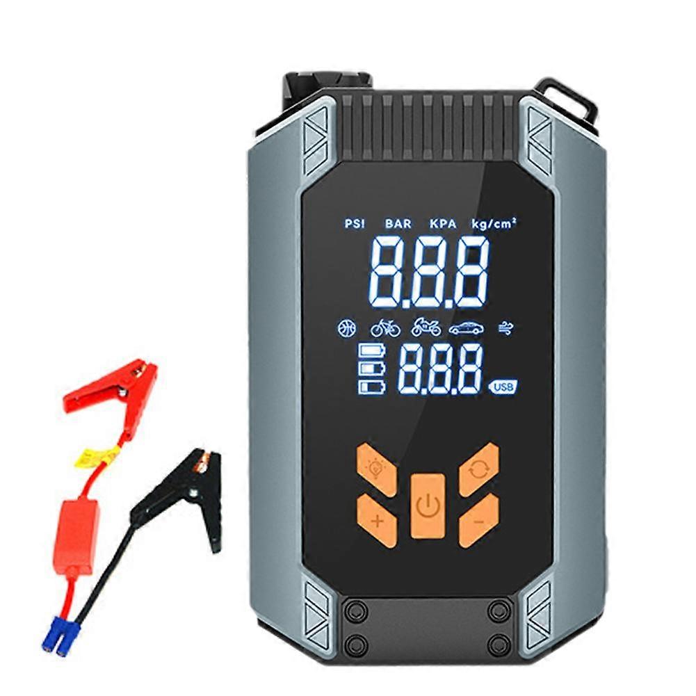 Portable Tire Inflator Wireless 150PSI Fast Inflation 19L/min LED Display Power Bank Emergency Jump Starter Car Charger for All Vehicles