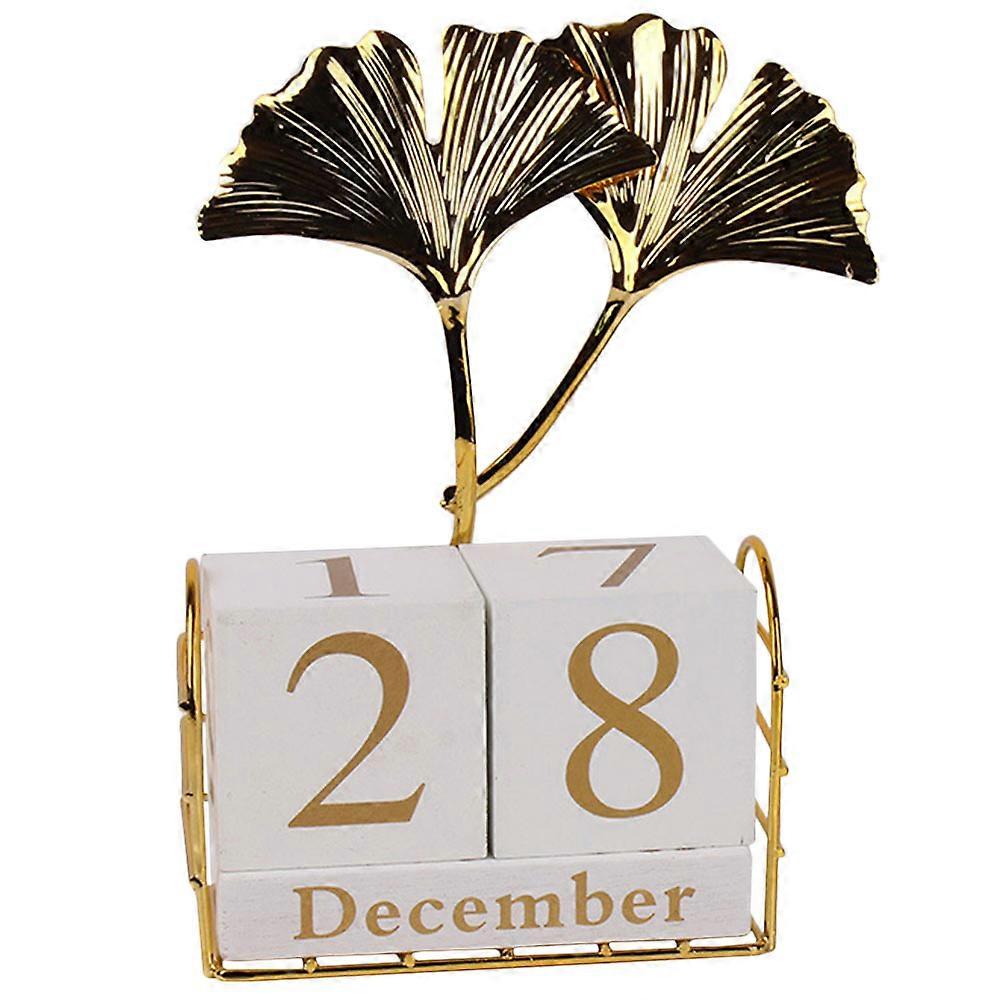 Desk Block Calendar 4Pcs Rustic Decoration For Office Home 19X12Cm Manual Block Rotation