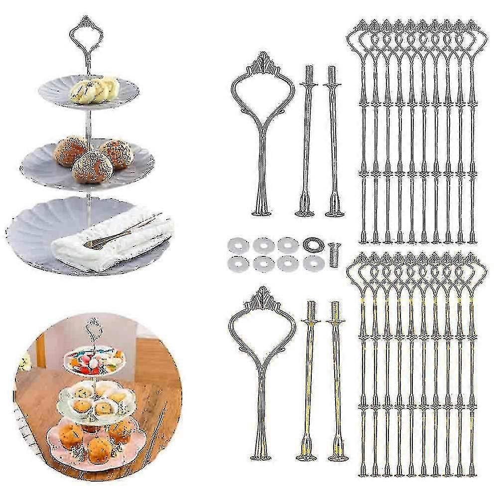 10 ensembles de raccords de support à gâteau - Pièces de rechange de plateau à 3 niveaux
