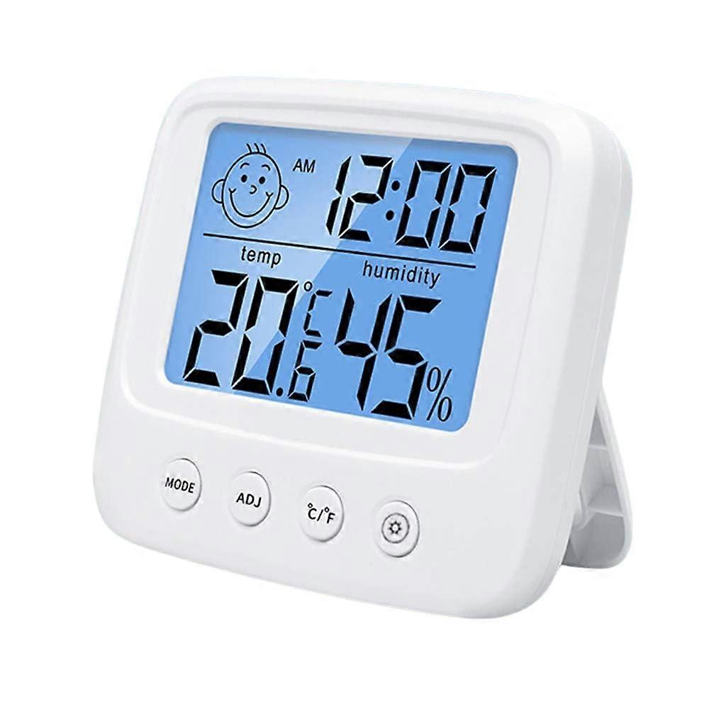 Digital Hygrometer and Indoor Thermometer with Temperature and Humidity Monitor, Backlight, Clock, and ℃/℉ Display