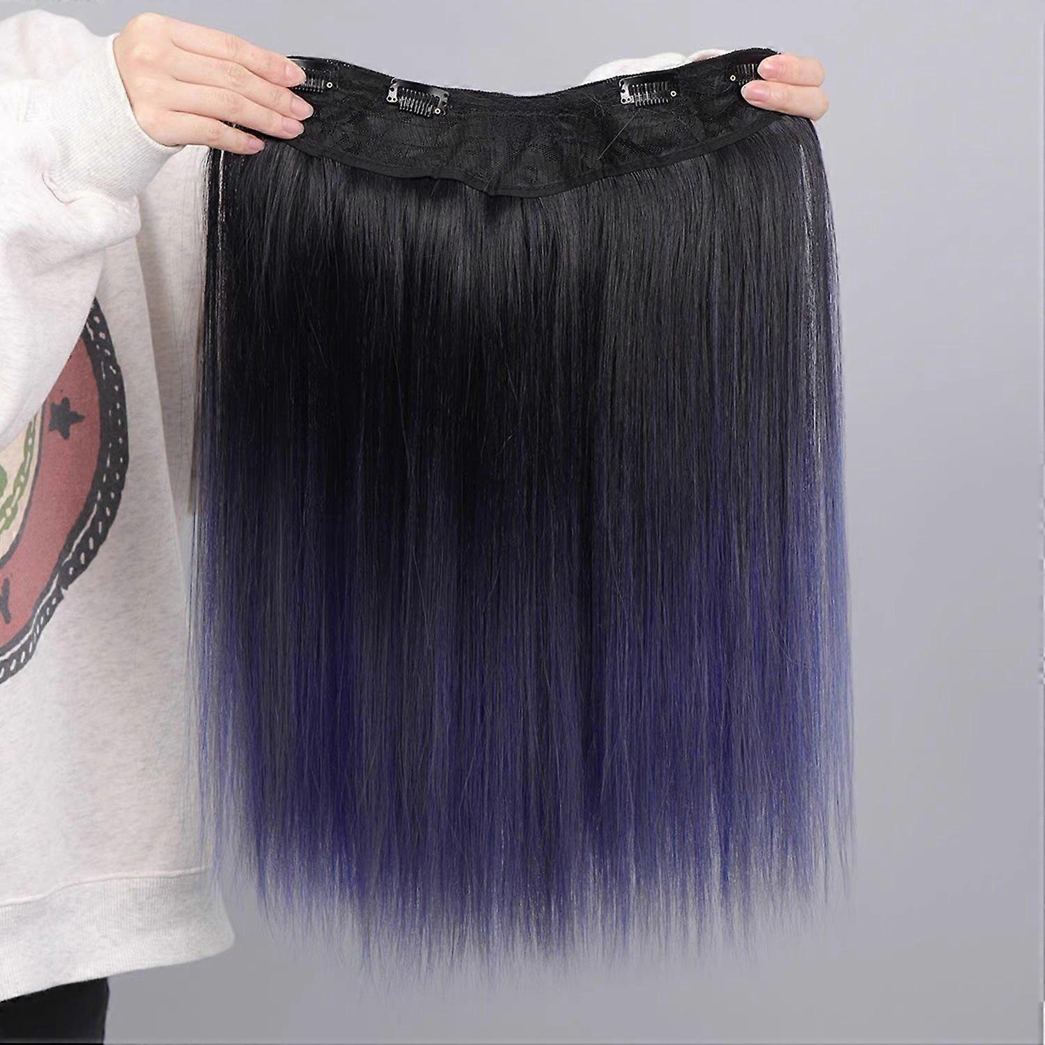 Gradient färg Paris målning färgning extra volym fluffigt ett stycke långt lockigt hår highlight fär