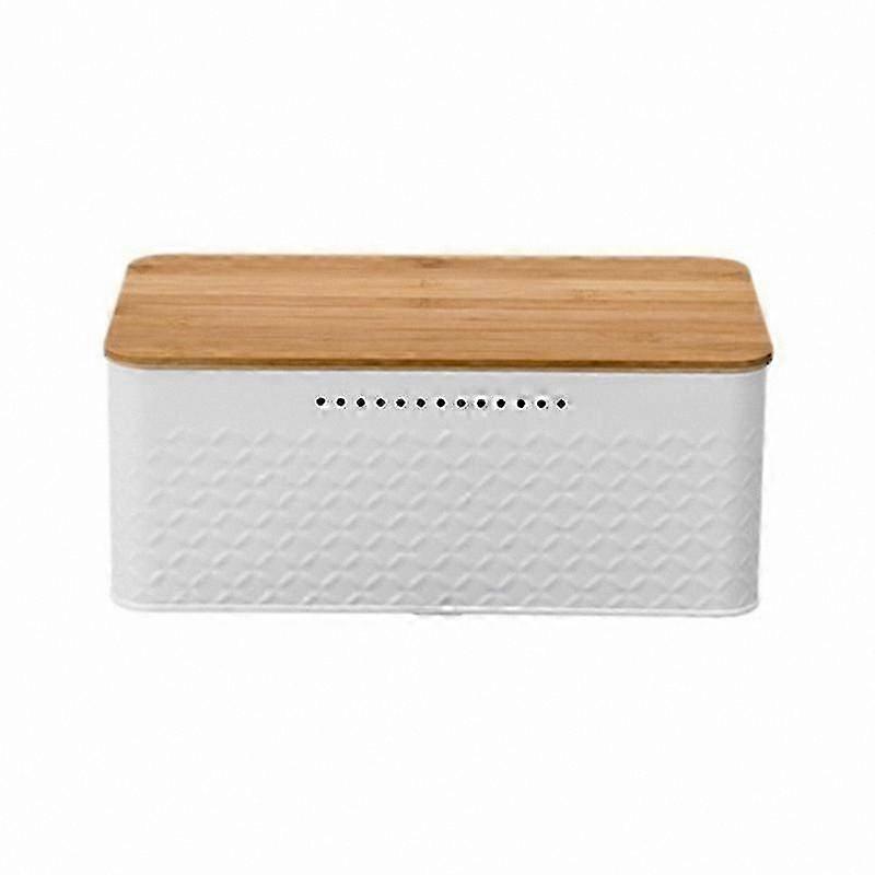 Carbon-Coated Bread Bin with Bamboo Lid and Ventilation Holes