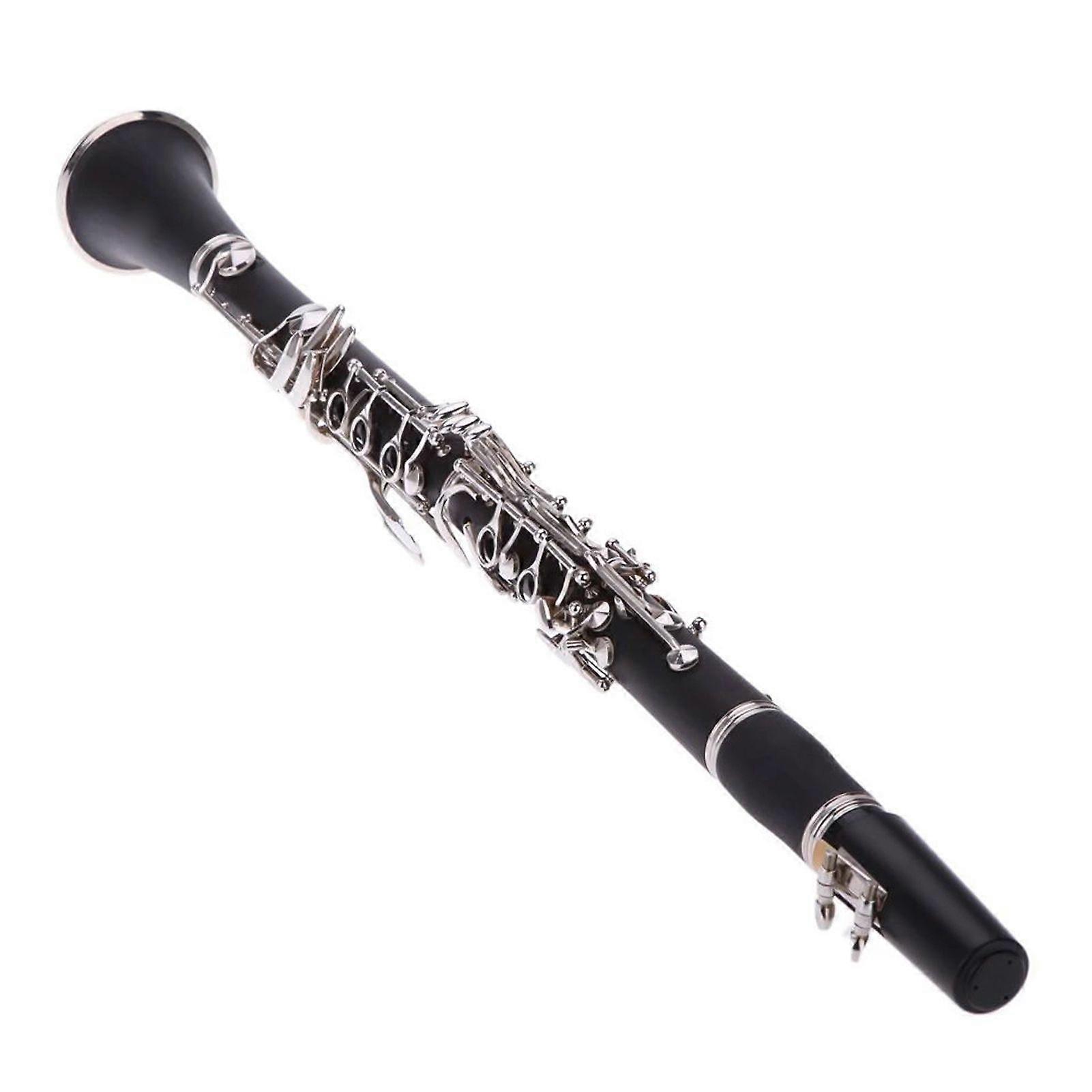 Clarinet Bakelite 17 Key B Flat Soprano Nickel Plating Exquisite with Cleaning Cloth Gloves 10 Reeds Screwdriver Woodwind Instruments