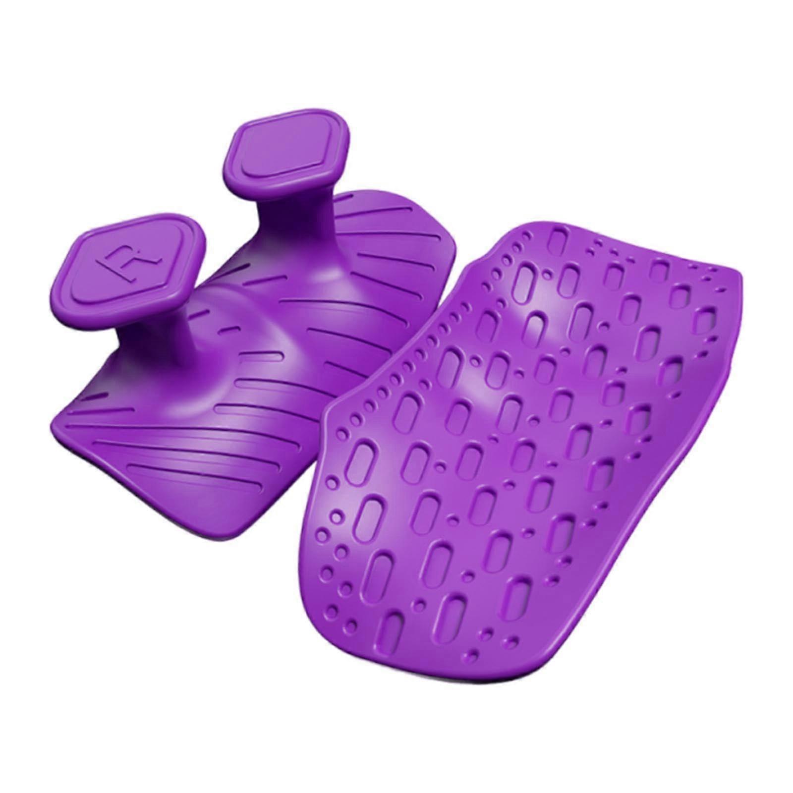 2x Weight Lifting Grips Palm Protector Adults Portable Silicone Fingerless Workout Gloves Gym Grips Pads for Training Fitness, Purple