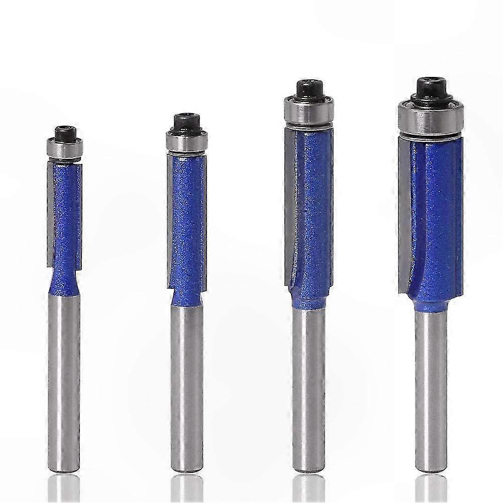 Flush Trim Router Bits with Top Bearing, 6mm Shank, 1/4" & 5/16" Cutting Diameter for Woodworking Copy and Groove Tasks