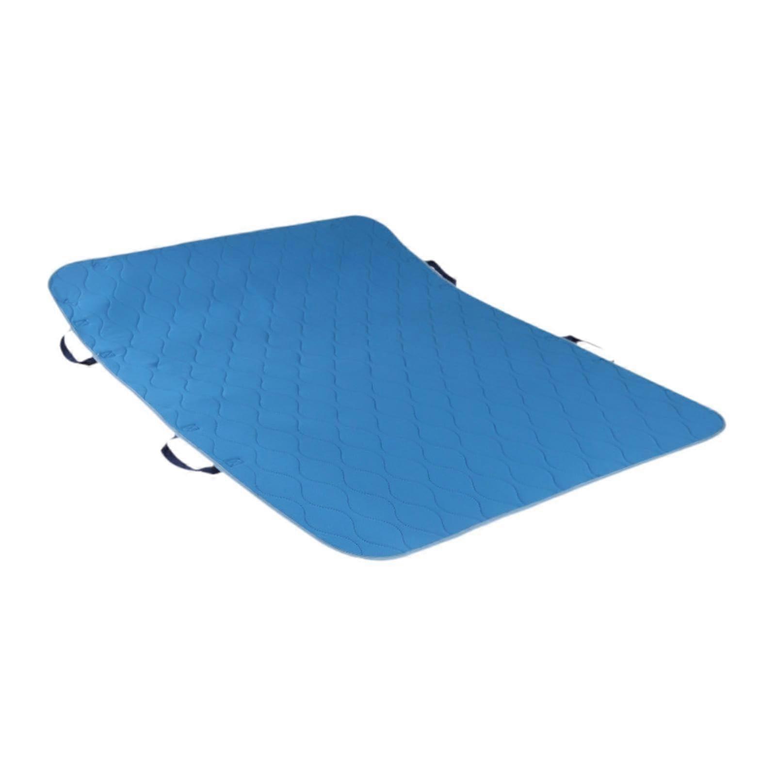 Positioning Bed Pad Sheet With Handles For Lifting And Turnover Elderly Bedridden Patients Cotton Blend One Size Blue