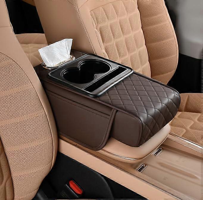 Car Armrest Storage Box for Opel Astra K 2015-2021 with Cup Holder, Center Console Organizer, and Armrest Cushion