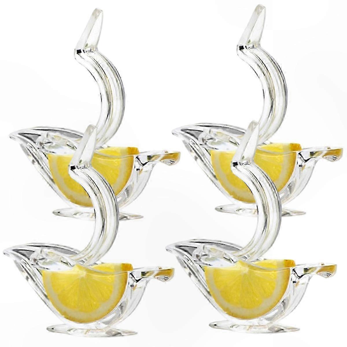 4-Pack Transparent Citrus Juicer Tool, Fish-Shaped Lemon Squeezer for Kitchen & Bar, Easy to Clean Manual Juicer