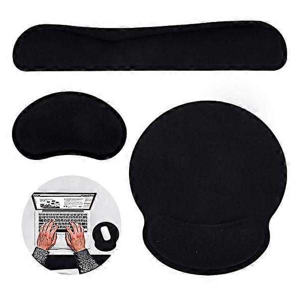 Keyboard Wrist Rest, 3-Piece Wrist Support with Mouse Pad + Mouse Wrist Rest, Ergonomic Wrist Pad
