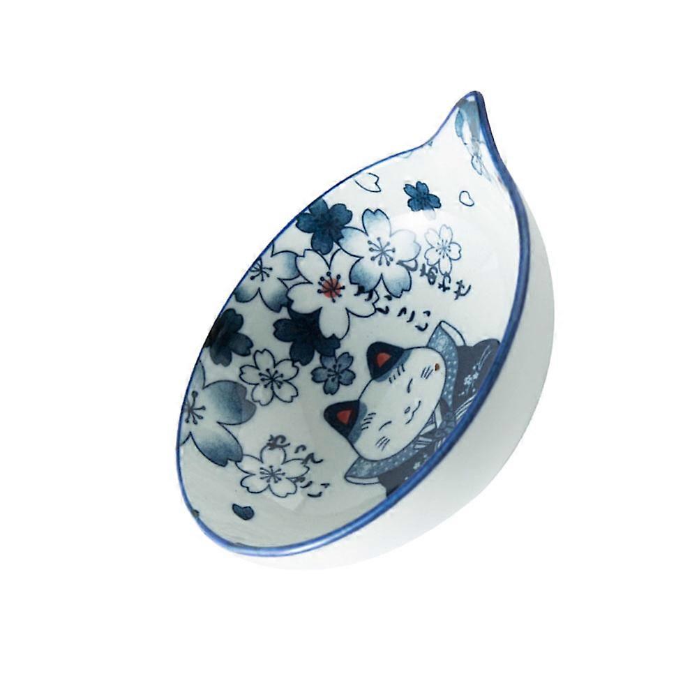 Japanese Style Hand-Painted Ceramic Tableware for Food Dippng Cat Bowl