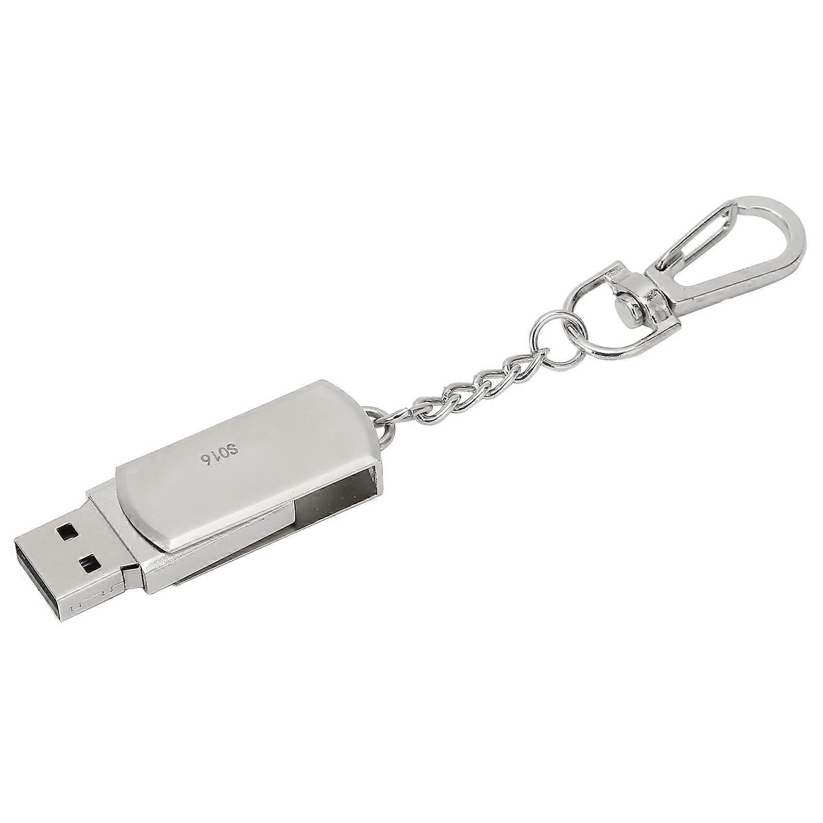 64GB Rotating USB Flash Drive Zinc Alloy Silver Model S016