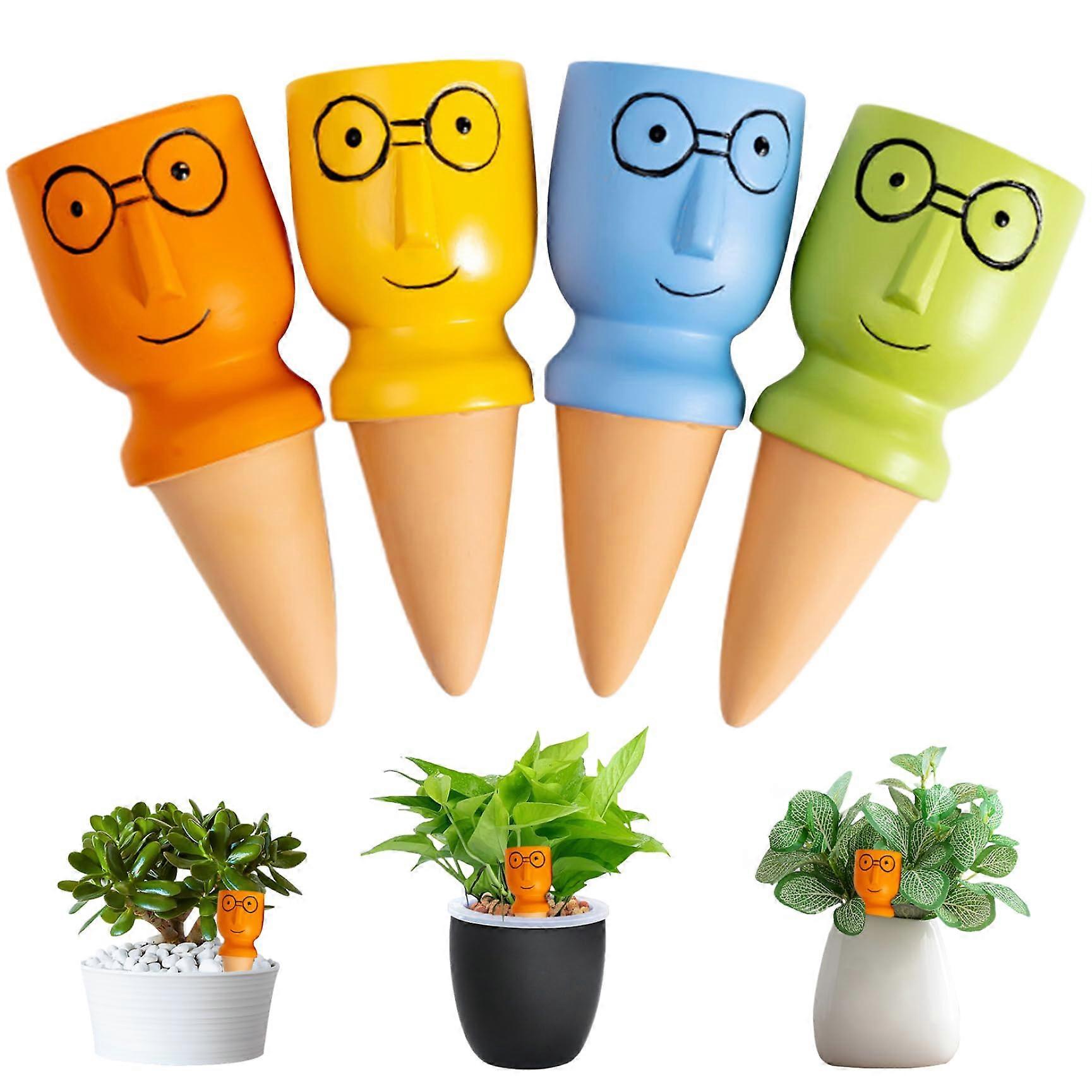 Terra Cotta Watering Spikes 4Pack, 140ml Capacity, Continuous Moisture SelfWatering, Slow Release, Clay