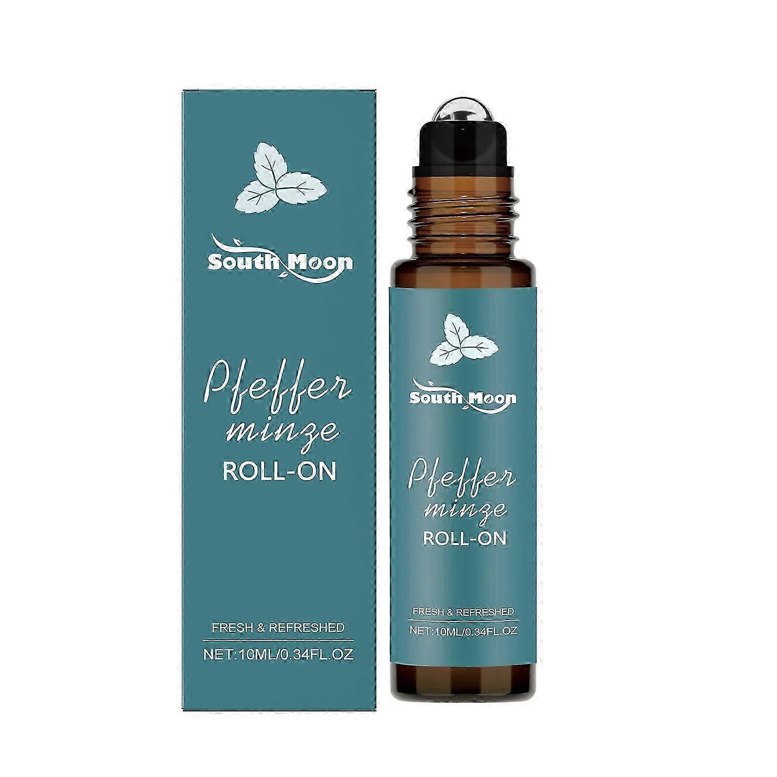 Roll-On Peppermint Fragrance Roll On Essential Oil, Peppermint Essential Oil Roll On, Cool Relaxing Scent, Leak-Proof Metal Rollerball, Travel Safe Ro