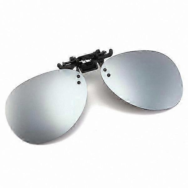 Silver Mirrored Aviator Sunglasses with Clip-On Functionality for Outdoor Use