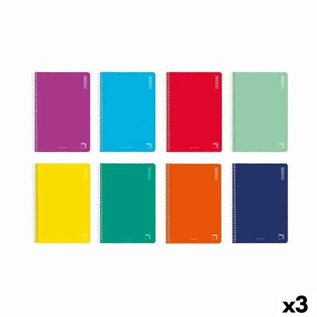 Set of exercise books Pacsa Basic Din A4 80 Sheets (3 Units)