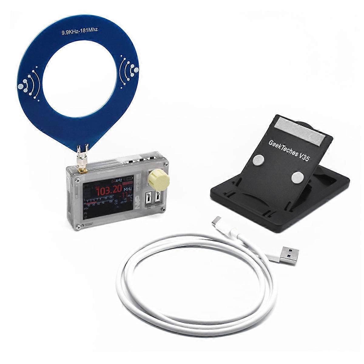 TEF6686 Radio 2.0 Inch IPS Screen ESP32 Full Band Radio FM/LW/MW/SW Shortwave Radio Receiver with Donut Antenna C